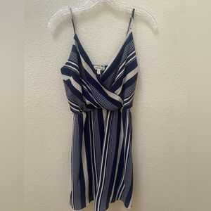 Monteau White and blue stripe dress